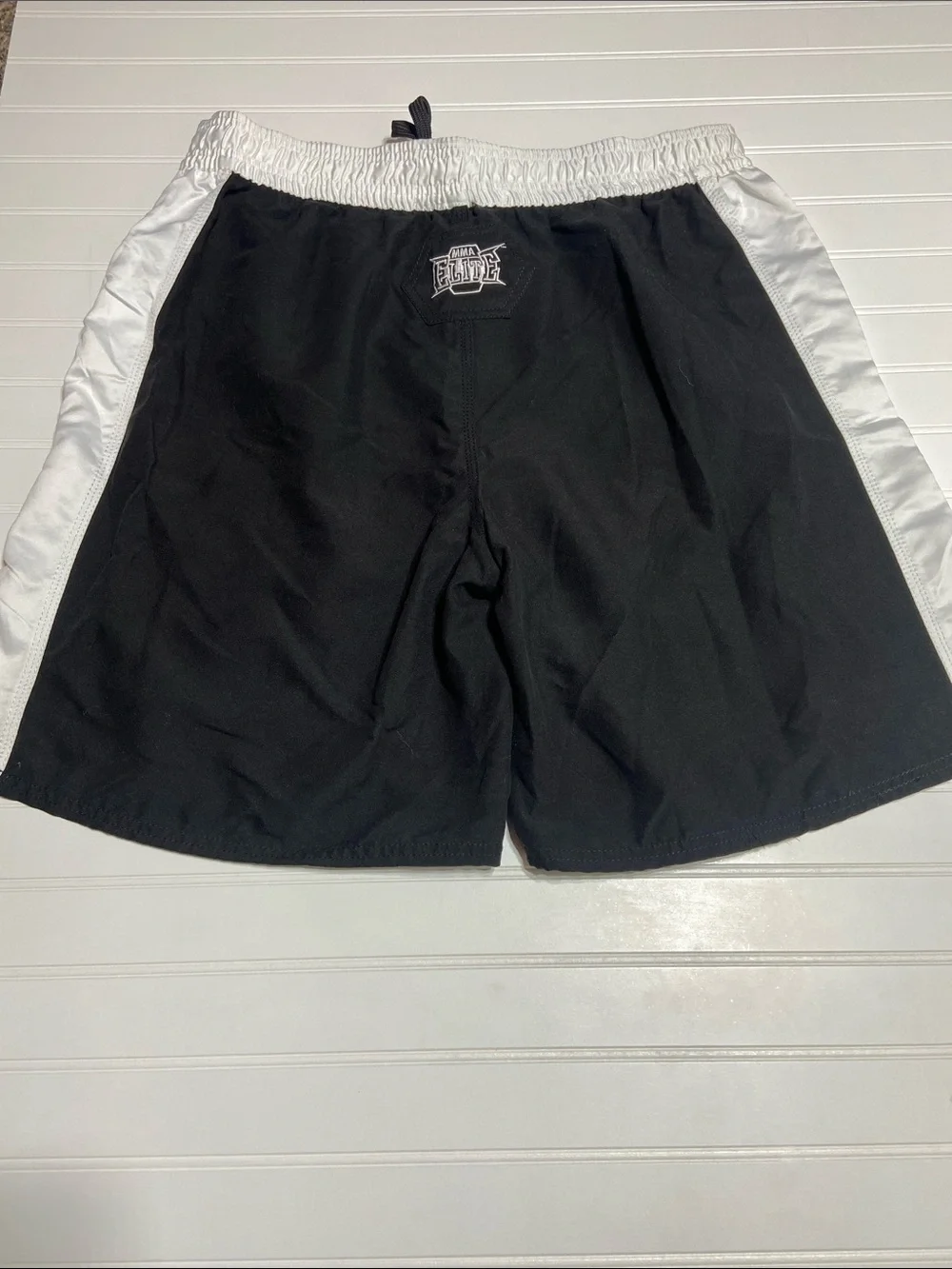 MMA Elite Men's Large Fight Shorts Black &‎ White Baggy Y2K Streetwear